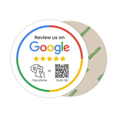 Ronde review sticker in wit